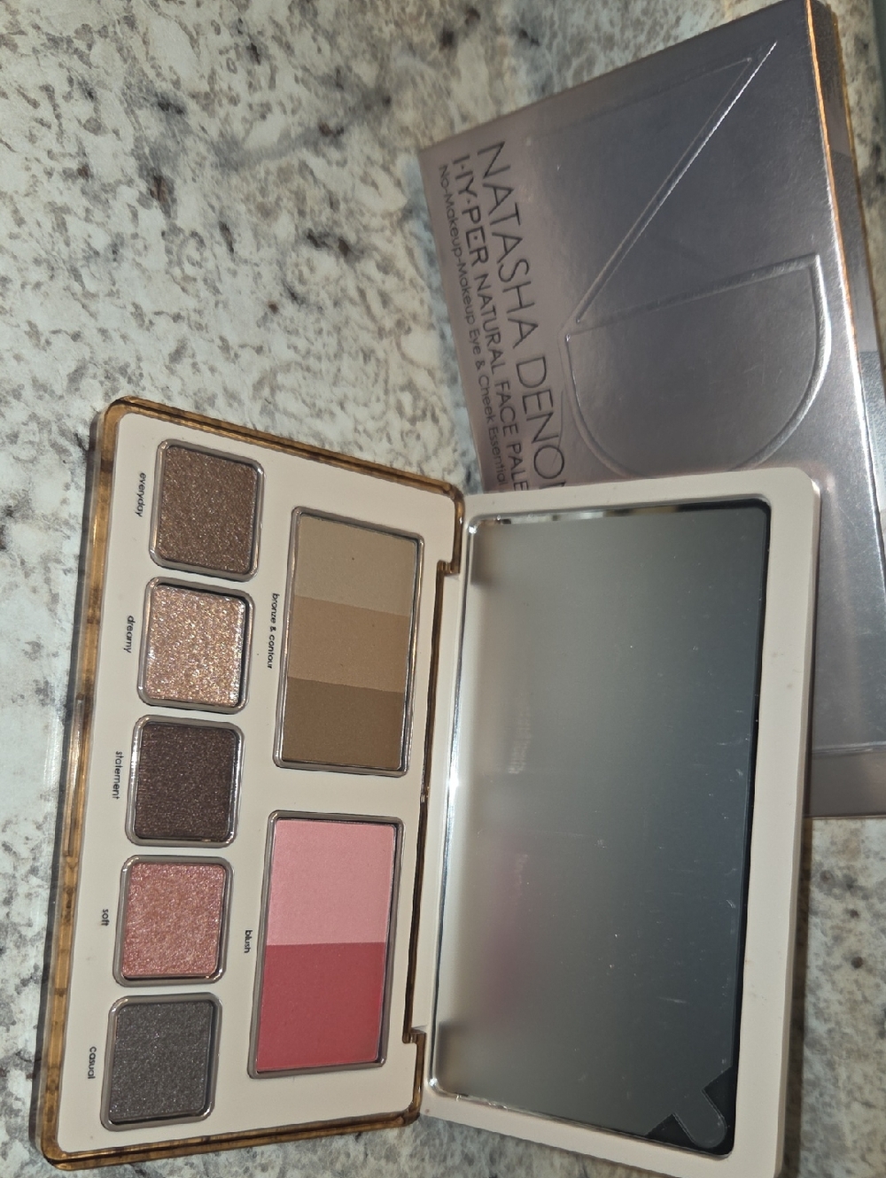Natasha Denona Face Palette — Pink Blush & Neutral Brown Contours